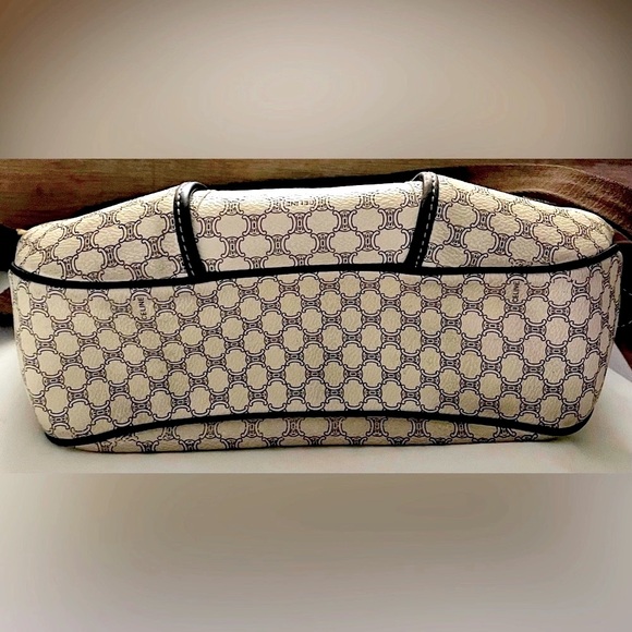 Celine Vintage Macadam Canvas PVC Leather Trim With Brown Adjustable Strap VGC - Picture 8 of 11